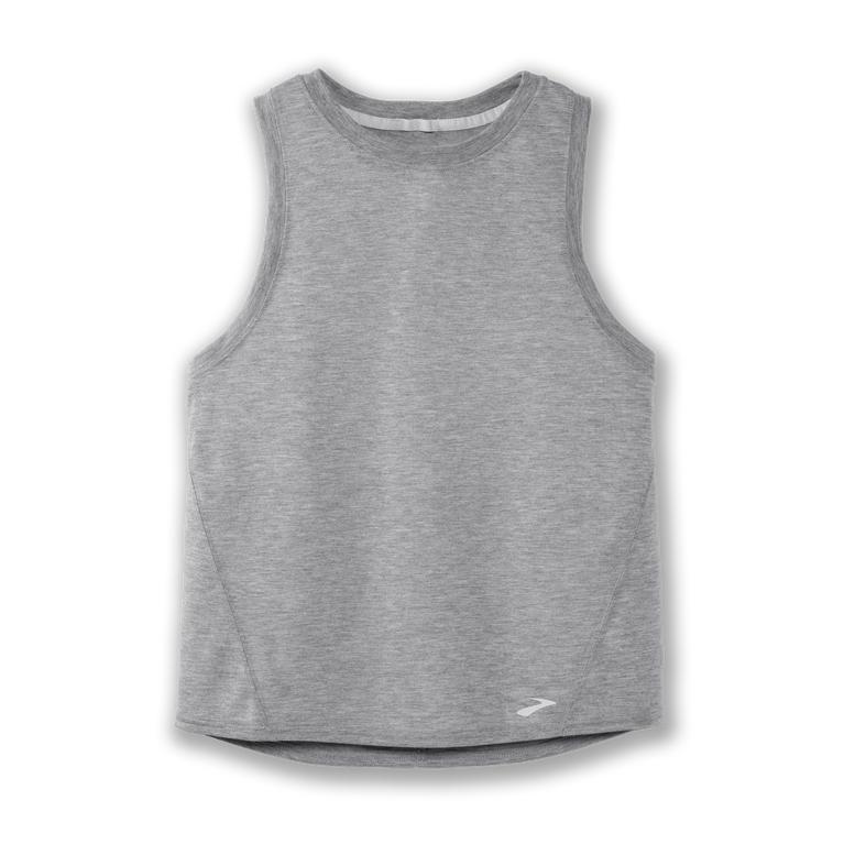 Brooks Distance Womens Running Tank Top - Heather Ash/Grey - Indonesia (LJDR-64187)